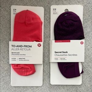 lululemon athletica Secret Sock Set - coral and Purple